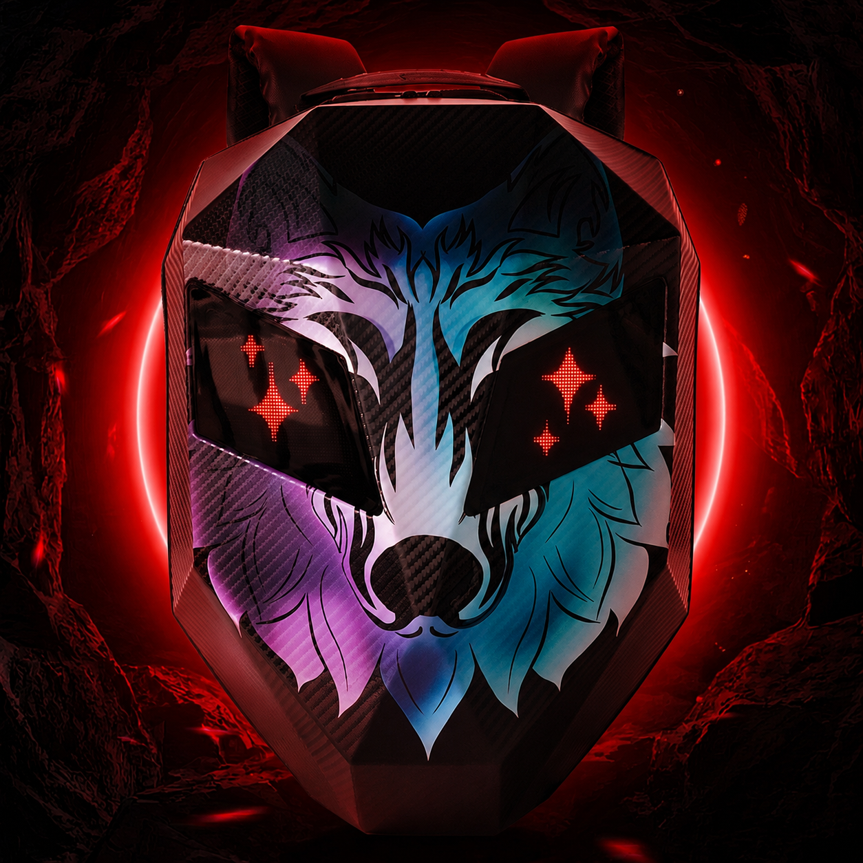 Sac à Dos LED Loup Galaxie — GlowRider Spirit Wolf (Édition Limitée)